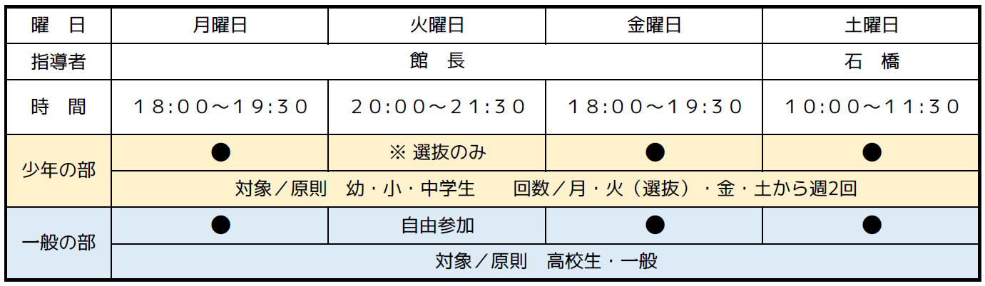 稽古スケジュール2026年4月